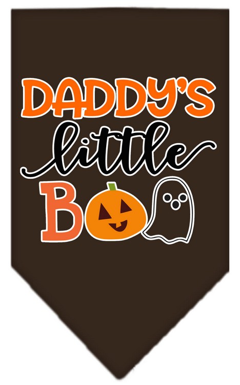 Daddy's Little Boo Screen Print Bandana Cocoa Small